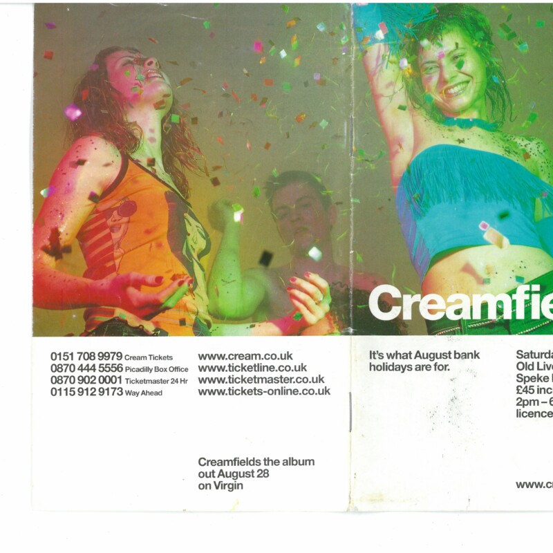 Creamfields 1999 flyer