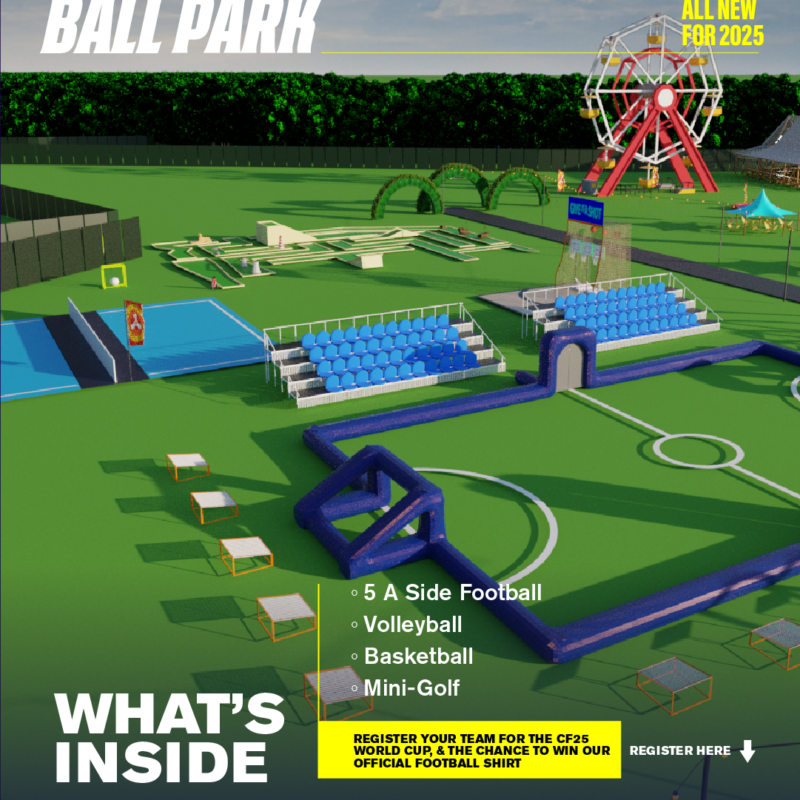 Downtown Ball Park Poster, with what's inside bullet point list