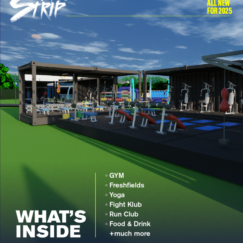 Downtown Sunset Strip Render with bullet point list of what's inside