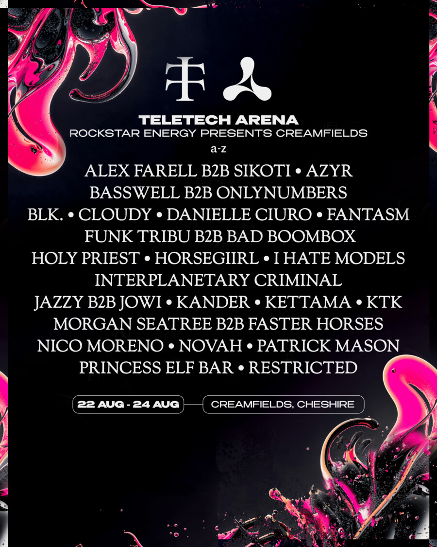 Teltech arena artworshowing full lineup for 2025